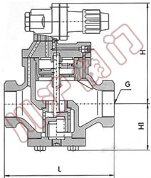 YG13H型高靈敏度蒸汽減壓閥,結(jié)構(gòu)圖