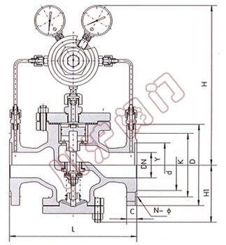 Yk43X/F氣體減壓閥 結(jié)構(gòu)圖