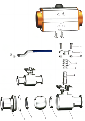 衛(wèi)生級(jí)球閥結(jié)構(gòu)圖